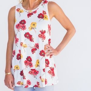 Agnes & Dora Tiered Tunic MEDIUM Poppy Bunches